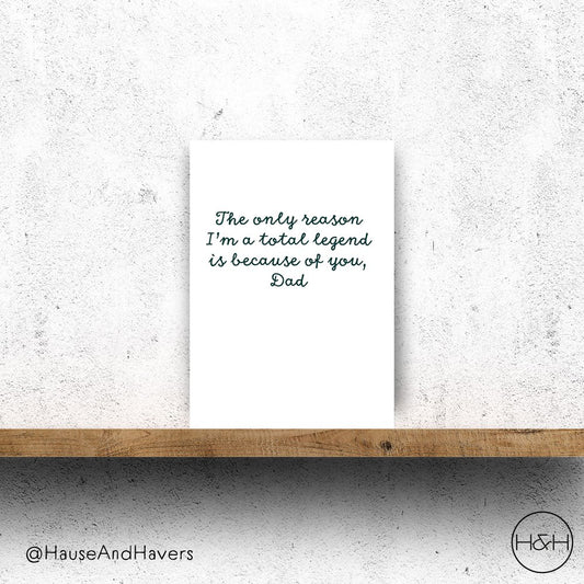 LEGEND FATHERS DAY CARD