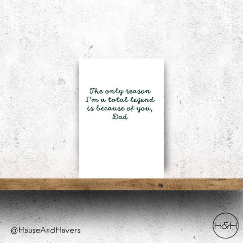 LEGEND FATHERS DAY CARD