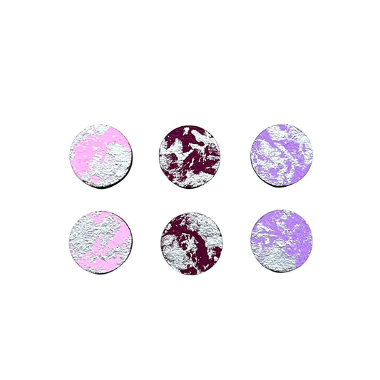 MINI SILVER + PURPLE TEXTURED STUDS