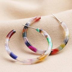 TORTOISESHELL RAINBOW RESIN HOOP
