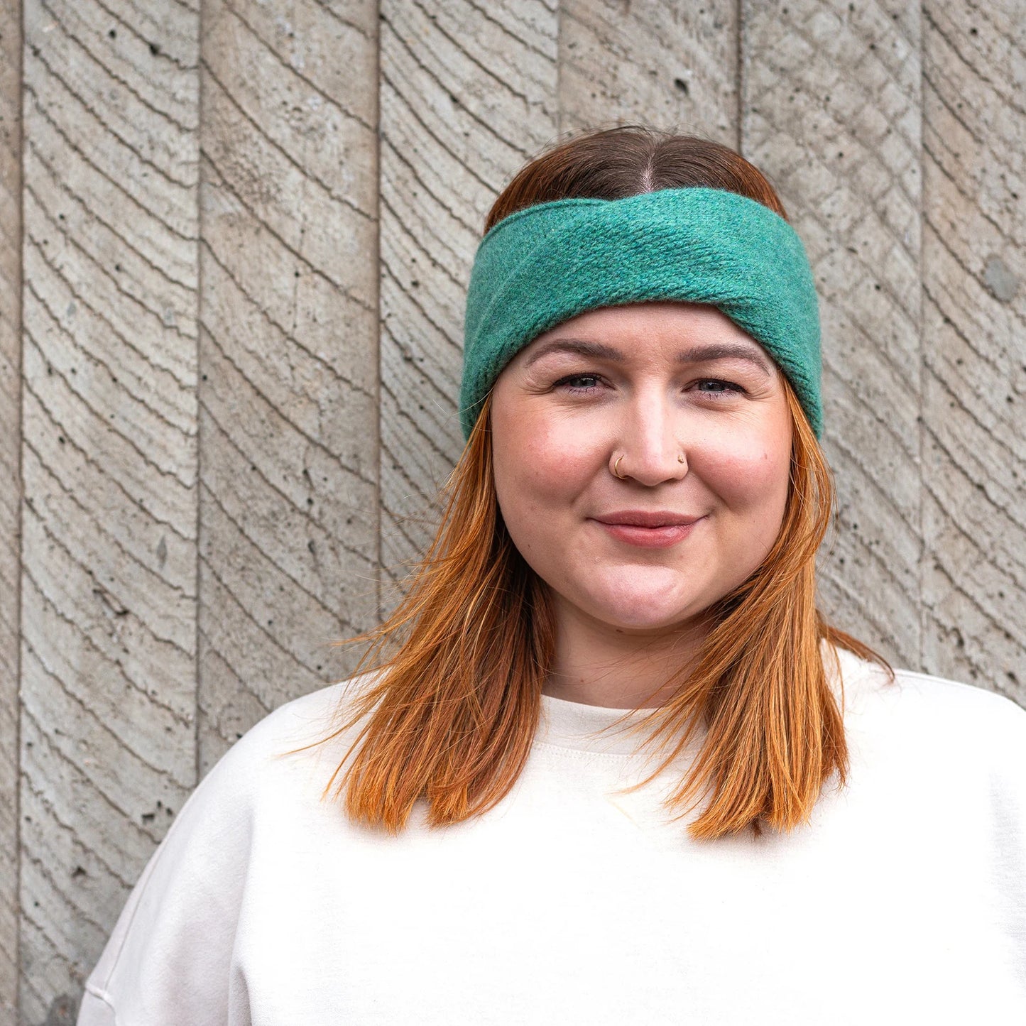 Strath handmade Scottish lambswool headband by Lyndsey Currie that can also be worn as a neck warmer
