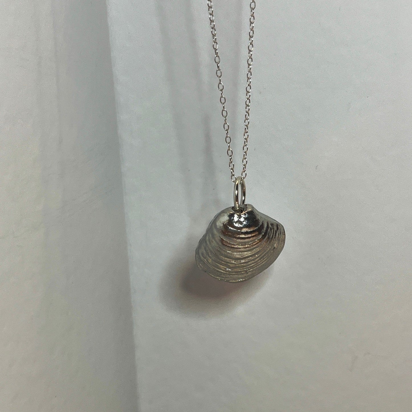 Pewter shell necklace handmade in Scotland cast from real shells jewellery