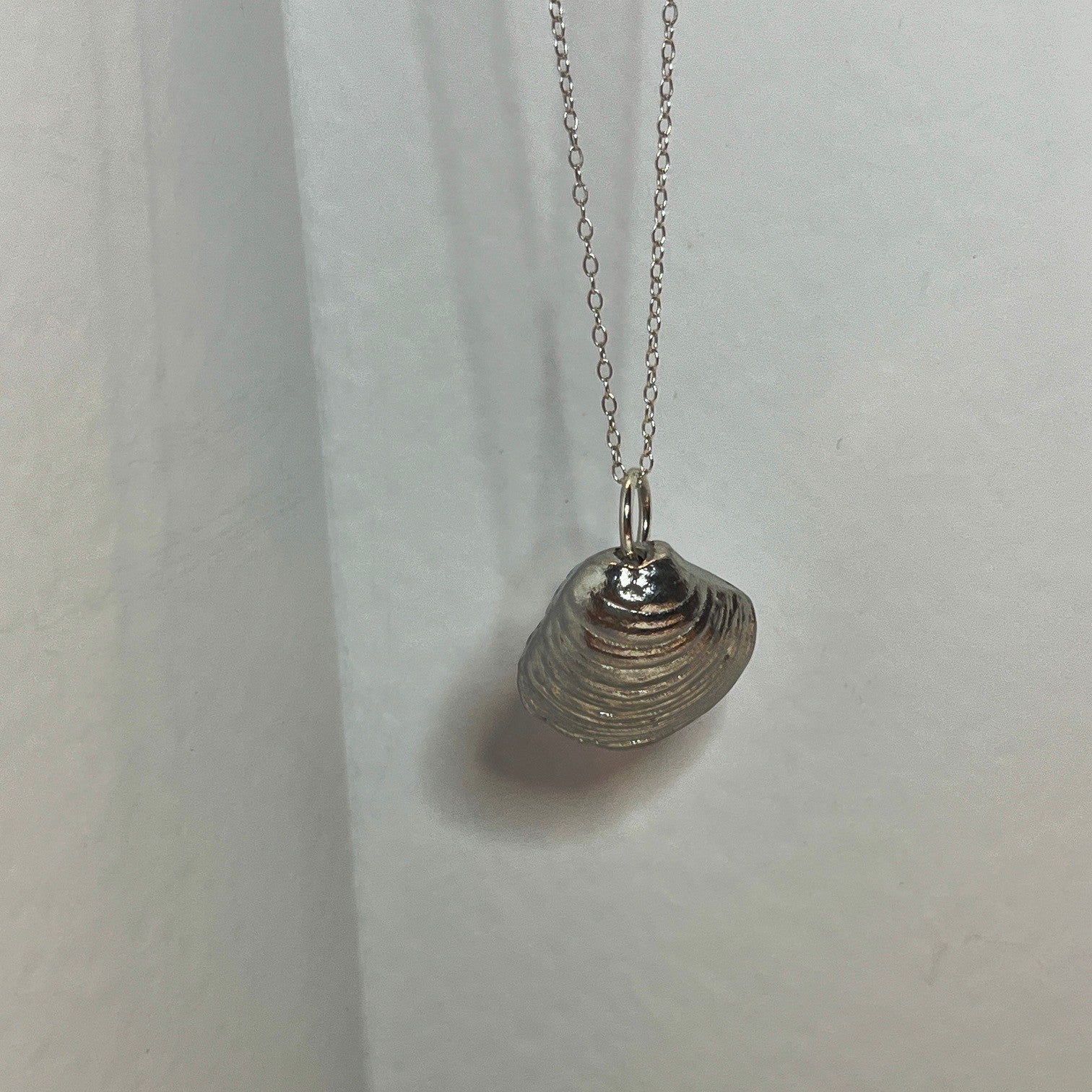 Pewter shell necklace handmade in Scotland cast from real shells jewellery