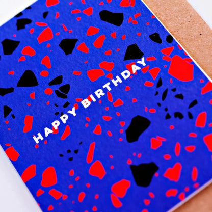 BLUE TERRAZZO BIRTHDAY CARD