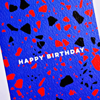 BLUE TERRAZZO BIRTHDAY CARD