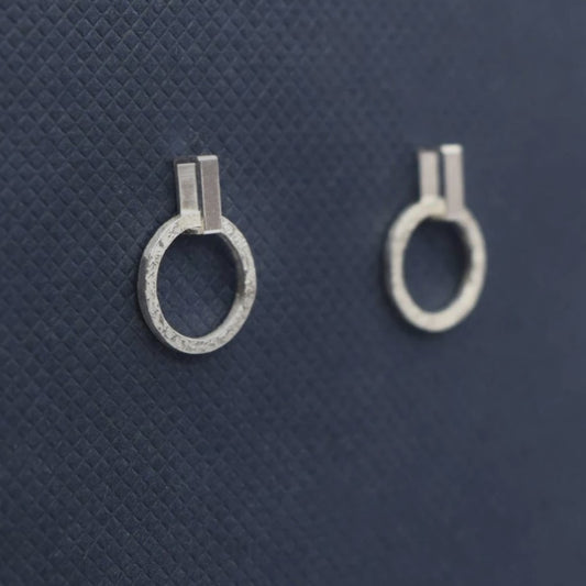 TEXTURED DROP STERLING SILVER STUDS