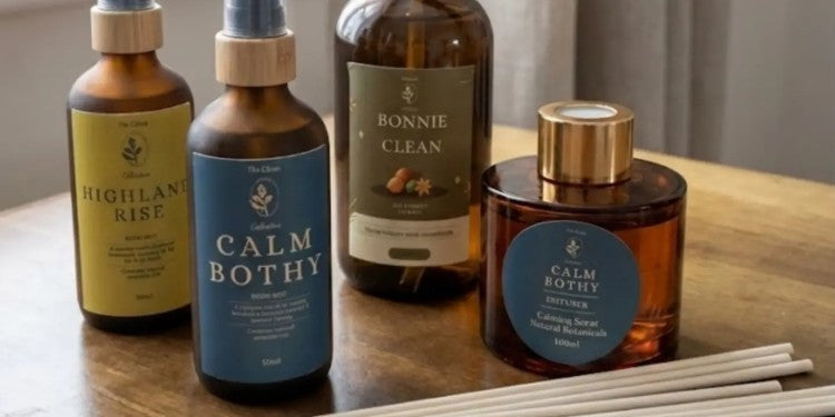 Collection of home fragrance and wellness products from The Clean Collective