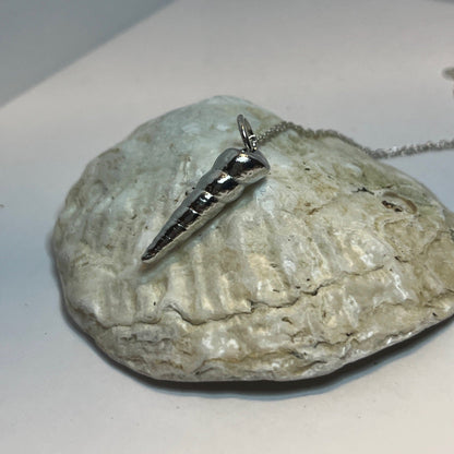 Pewter shell necklace handmade in Scotland cast from real shells jewellery