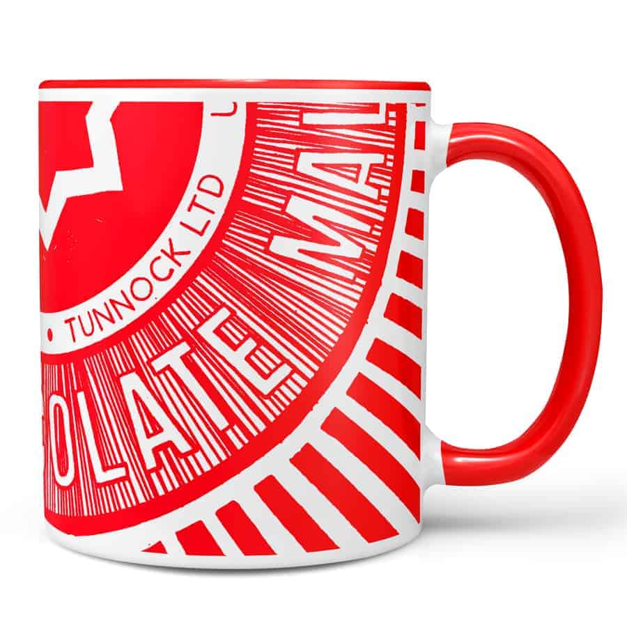 Tunnock’s Teacake earthenware mug by Scottish artist Gillian Kyle printed in the UK