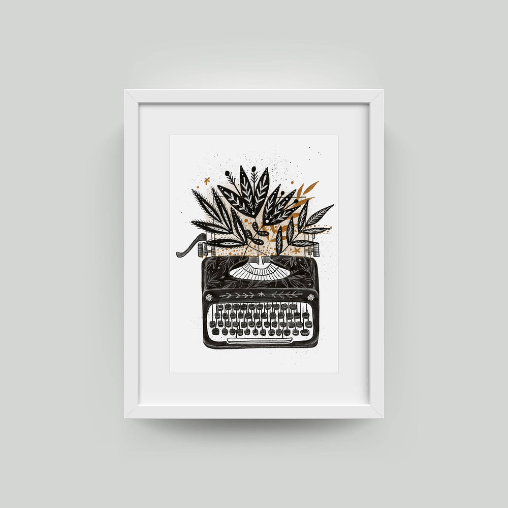 TYPEWRITER FLORAL PRINT