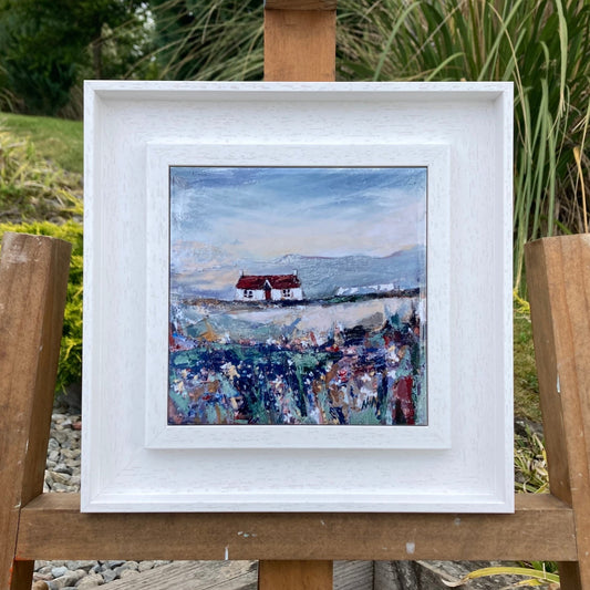 Whinny Brae ceramic tile print by NOA Art, with white wood frame