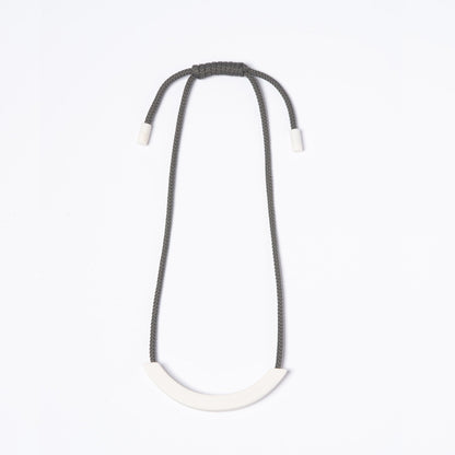 WHITE/DARK GREY KNOT NECKLACE