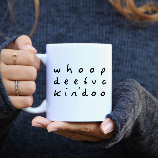 Funny Scottish sweary ceramic mug by Hause &amp; Havers with a bold modern typography wraparound design