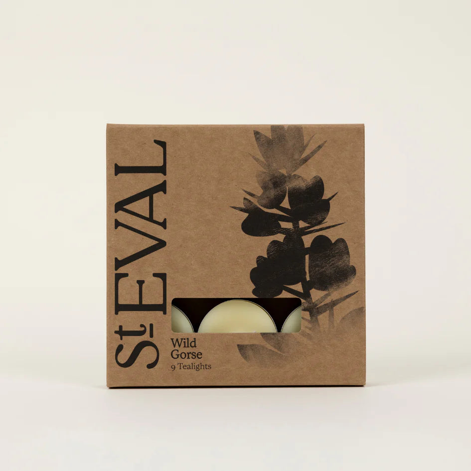 St. Eval Wild Gorse tealights packaging on a white background