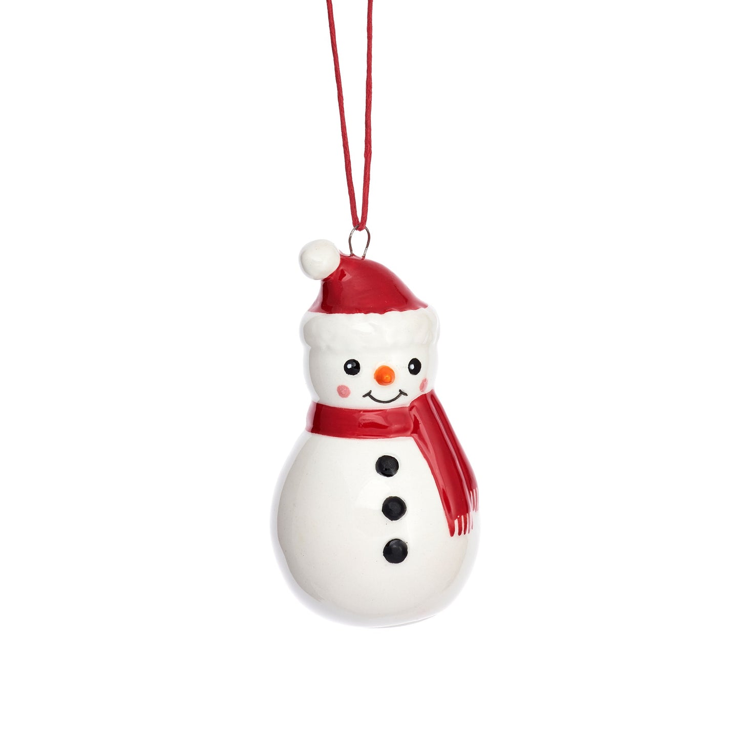 SNOWMAN CERAMIC HANGING DECORATION