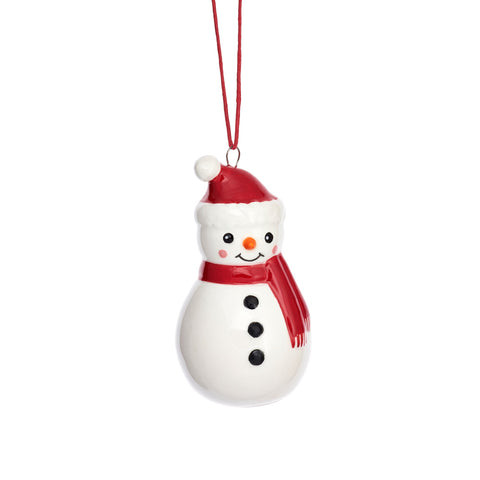 SNOWMAN CERAMIC HANGING DECORATION