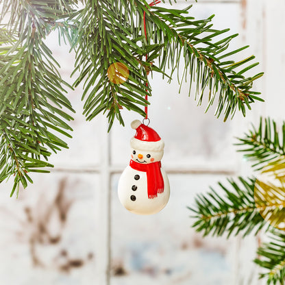 SNOWMAN CERAMIC HANGING DECORATION