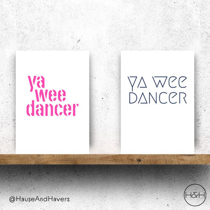 Alt Text (111 characters)
Ya Wee Dancer Scottish greeting cards designed and printed in Edinburgh
