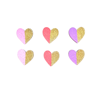 GOLD EDGE HEART STUDS