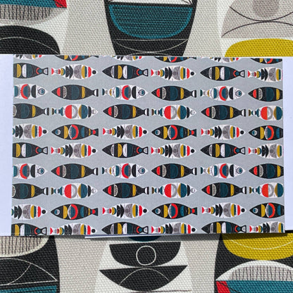 MIDCENTURY MODERN FISH TEA TOWEL