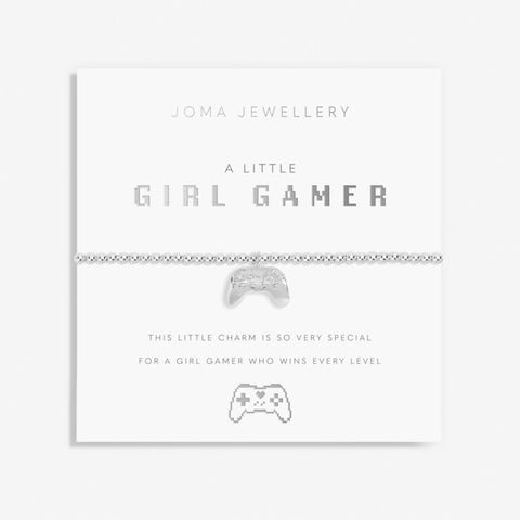 A LITTLE 'GIRL GAMER' SILVER BRACELET