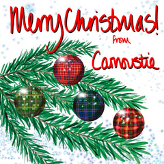 MERRY CHRISTMAS FROM CARNOUSTIE - BAUBLES CARD