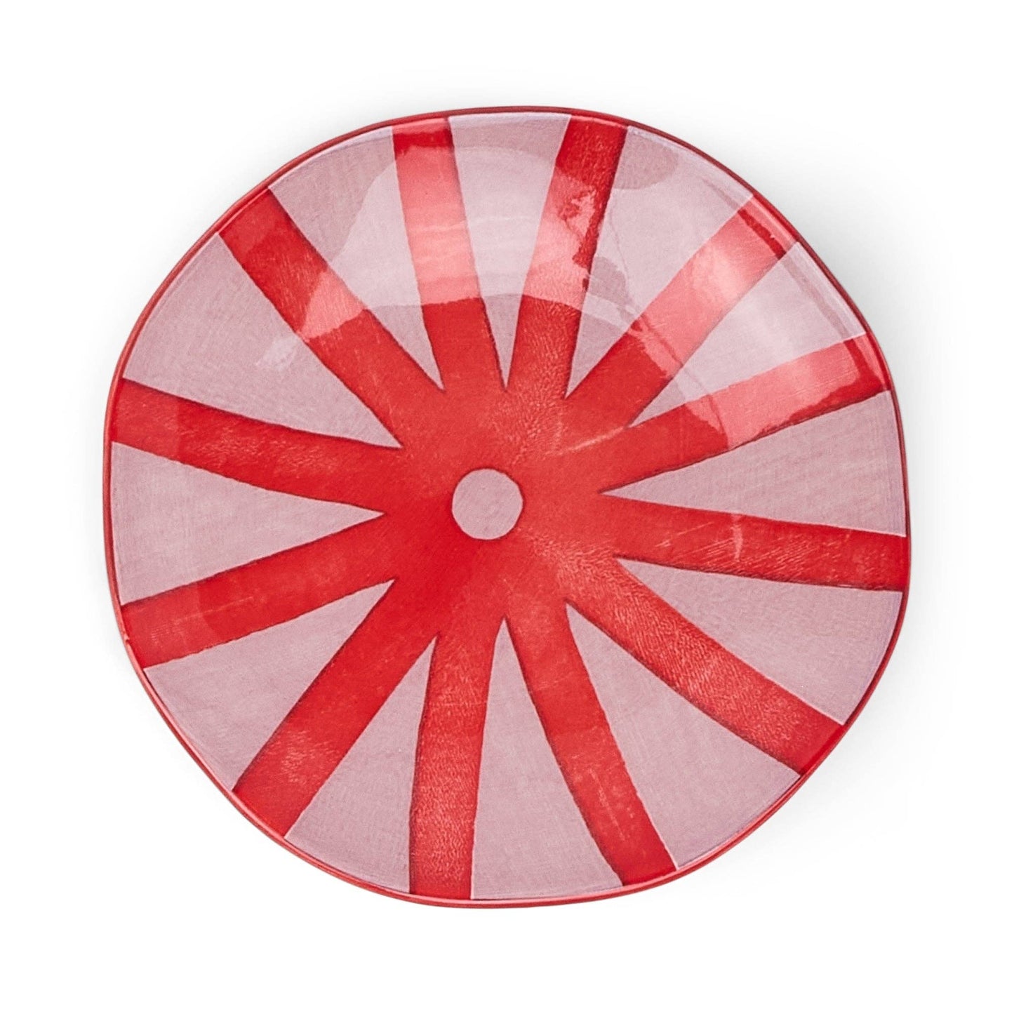 Marley appetizer plate with bold geometric pattern and vibrant colours, perfect for serving small bites and entertaining in style.