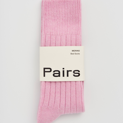 Sugar Pink pair of PAIRS Scotland Merino bed socks