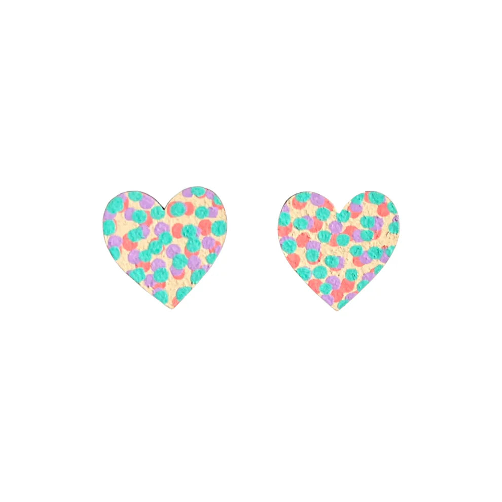 MIDI SPECKLED HEART STUDS