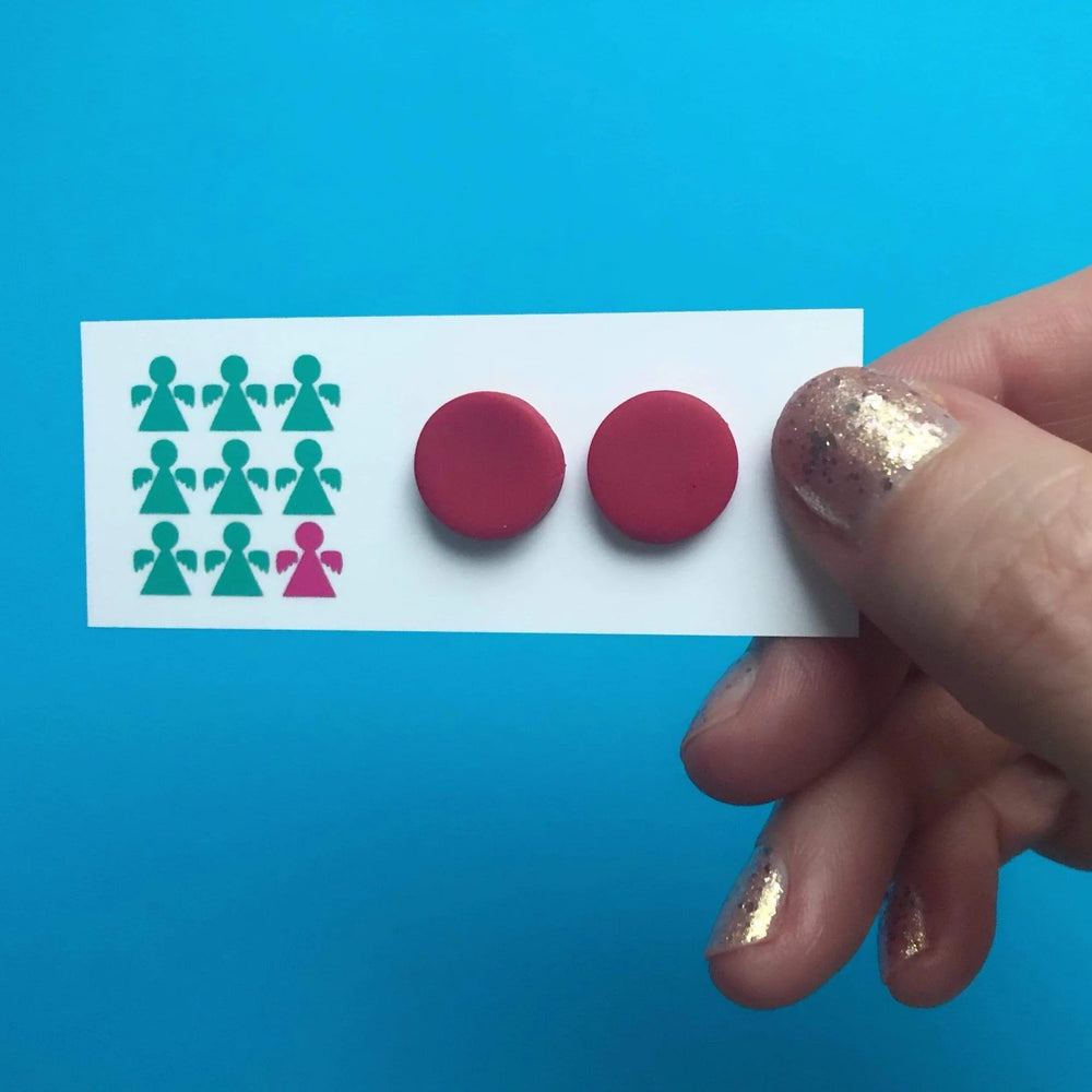 RED CIRCLE STUDS