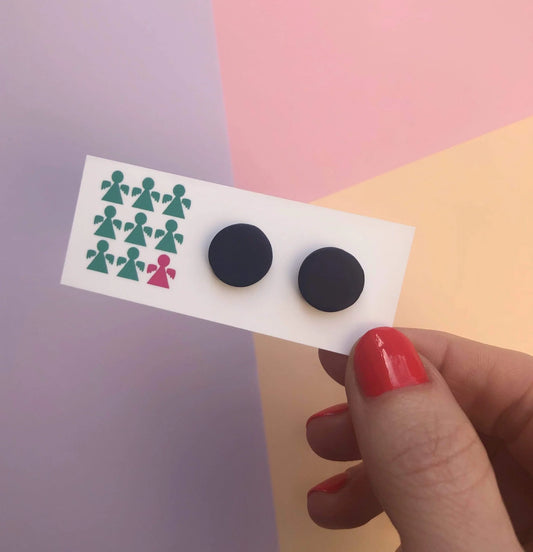 NAVY BLUE CIRCLE STUDS