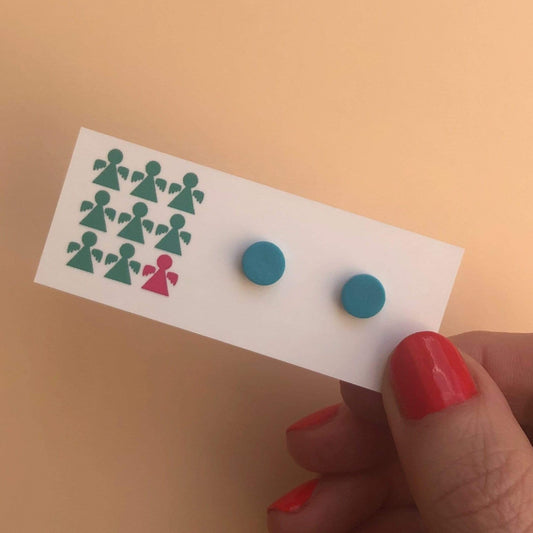 TURQUOISE MINI CIRCLE STUDS