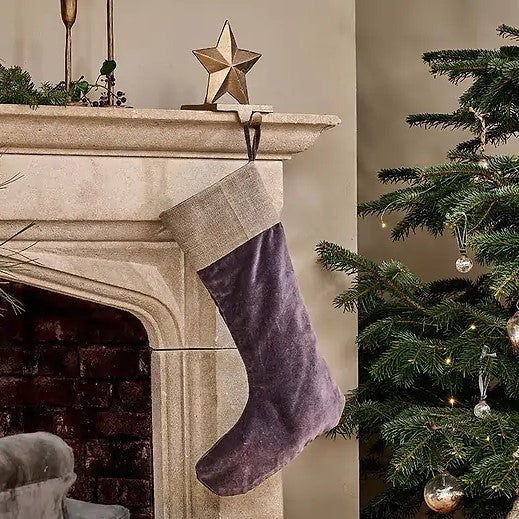 KARRU CHARCOAL COTTON VELVET STOCKING