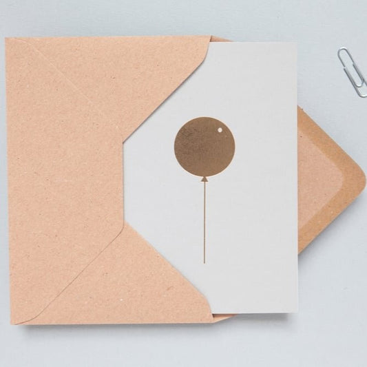 BALLOON PRINT CARD - LIGHT GREY