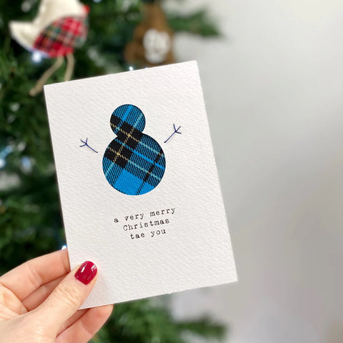 SNOWMAN HAND STITCHED CARD